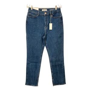 Warp + Weft Straight High Rise Midtone Blue Jean Size 12